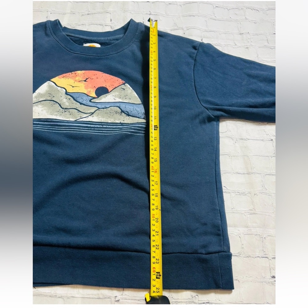 C & C California Women's 1X Sweatshirt Blue Sunset Graphic Top Long Sleeve - Picture 7 of 9
